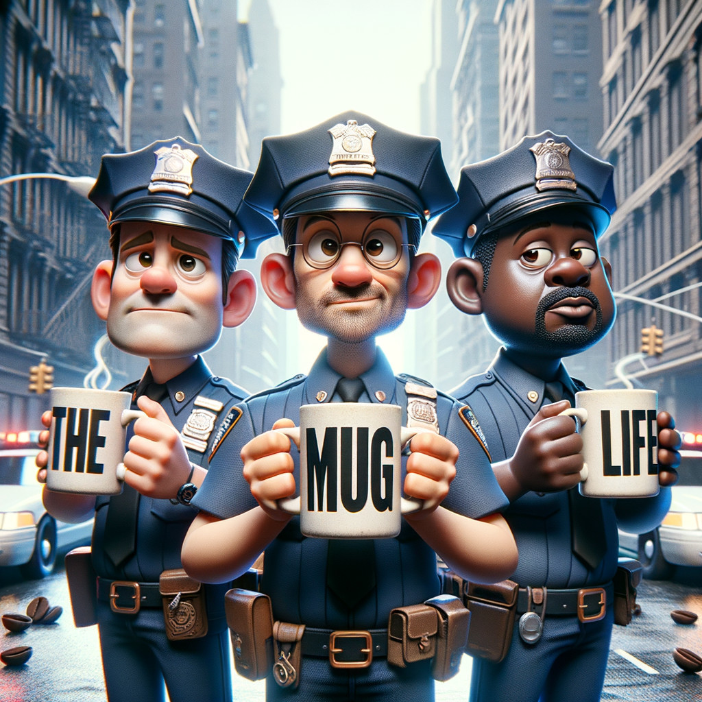 Animated Police Officers on a Busy City Street