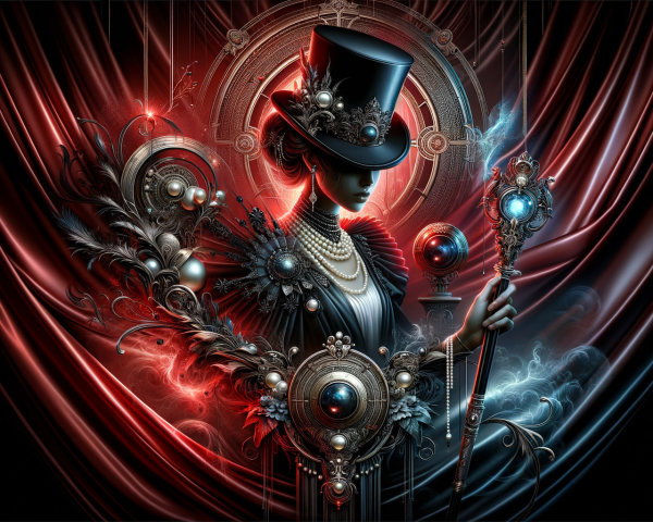 Elegant Victorian Fantasy Figure with Scepter and Orb