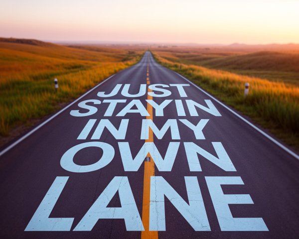 Serene Highway with Sunset and Inspirational Text