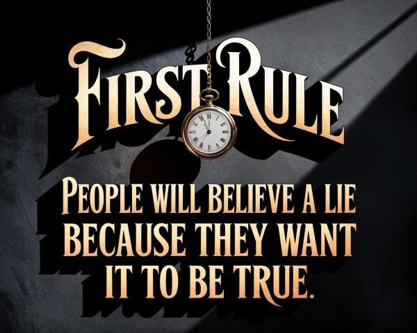 Vintage Graphic with "First Rule" and Pocket Watch