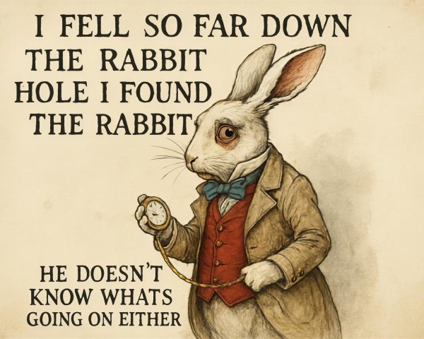 Whimsical Illustration of the White Rabbit Character