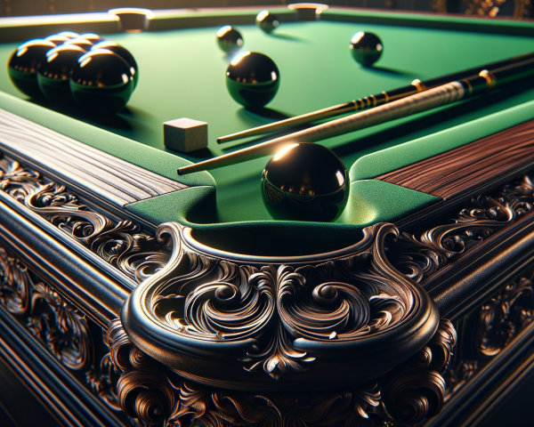 Intricately Designed Billiards Table with Carvings
