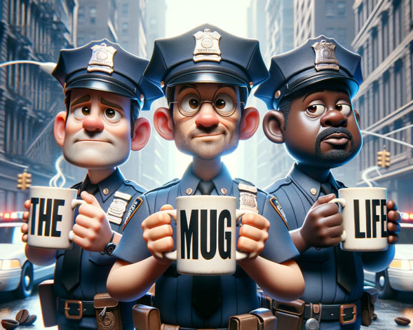 Animated Police Officers on a Busy City Street