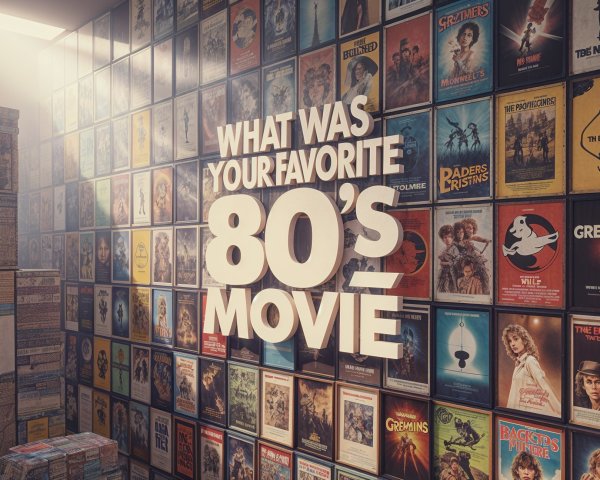Collage of Iconic 80s Movie Posters in Retro Display