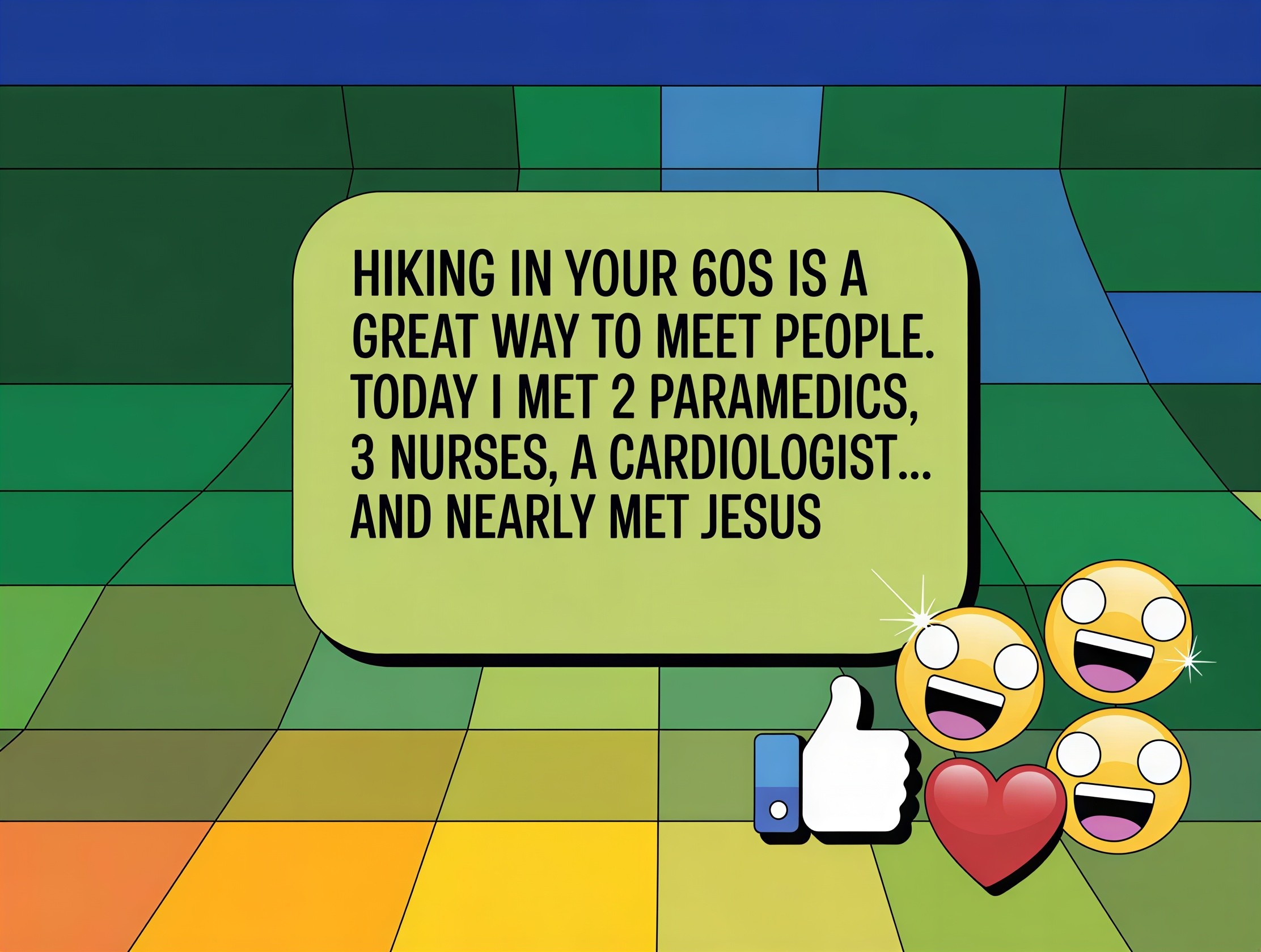 Light Green Square with Joke on Colorful Background