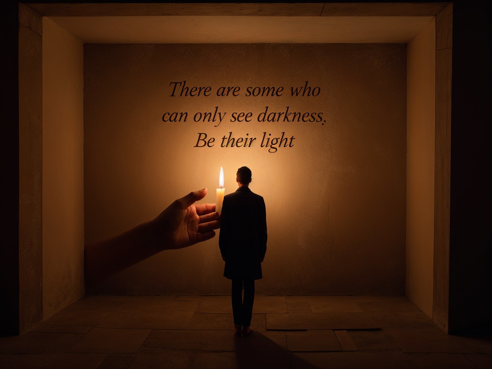 Message of Hope and Guidance in Dimly Lit Space