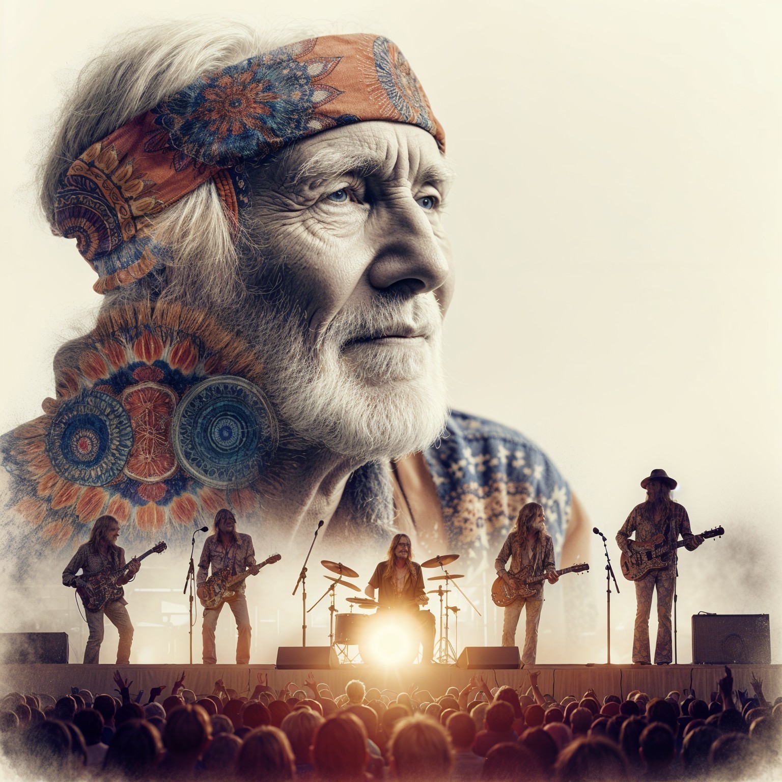 Vintage Illustration of a Nostalgic Rock Concert