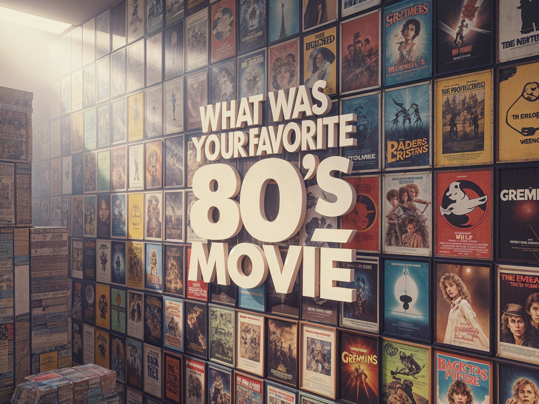 Collage of Iconic 80s Movie Posters in Retro Display