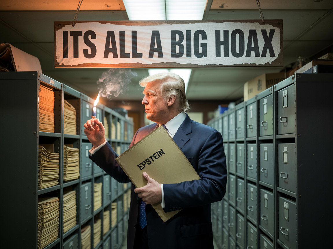 Man in Suit with File in Smoky Conspiratorial Setting
