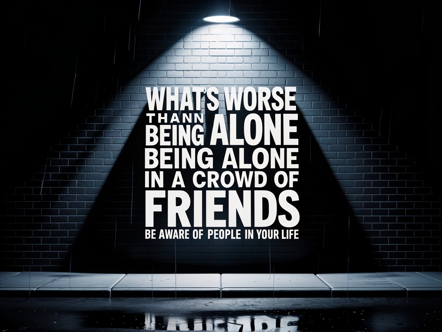 Moody Wall with Text on Loneliness and Awareness