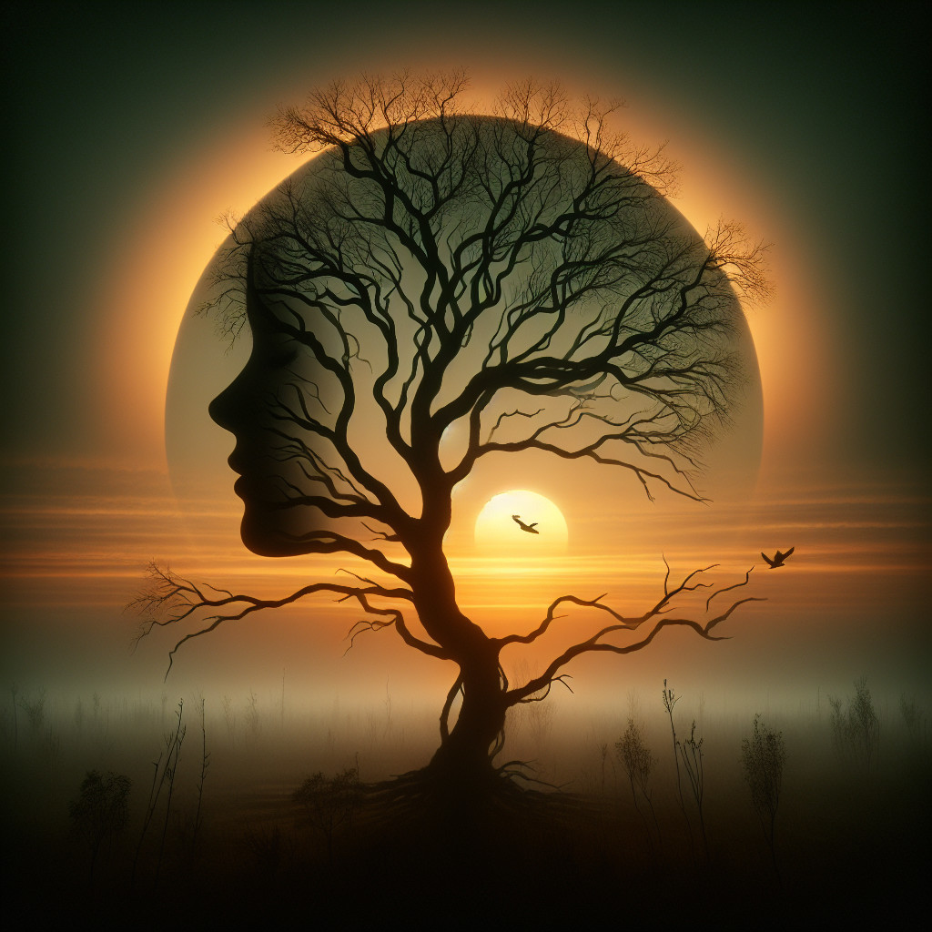 Surreal Scene of Nature and Humanity Integration