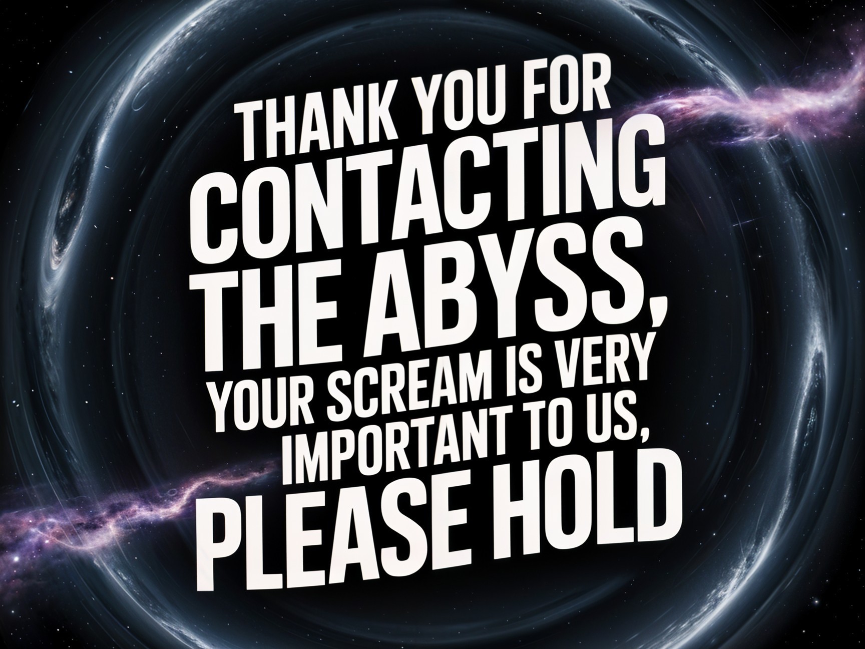 Cosmic Background with Playful Ominous Text