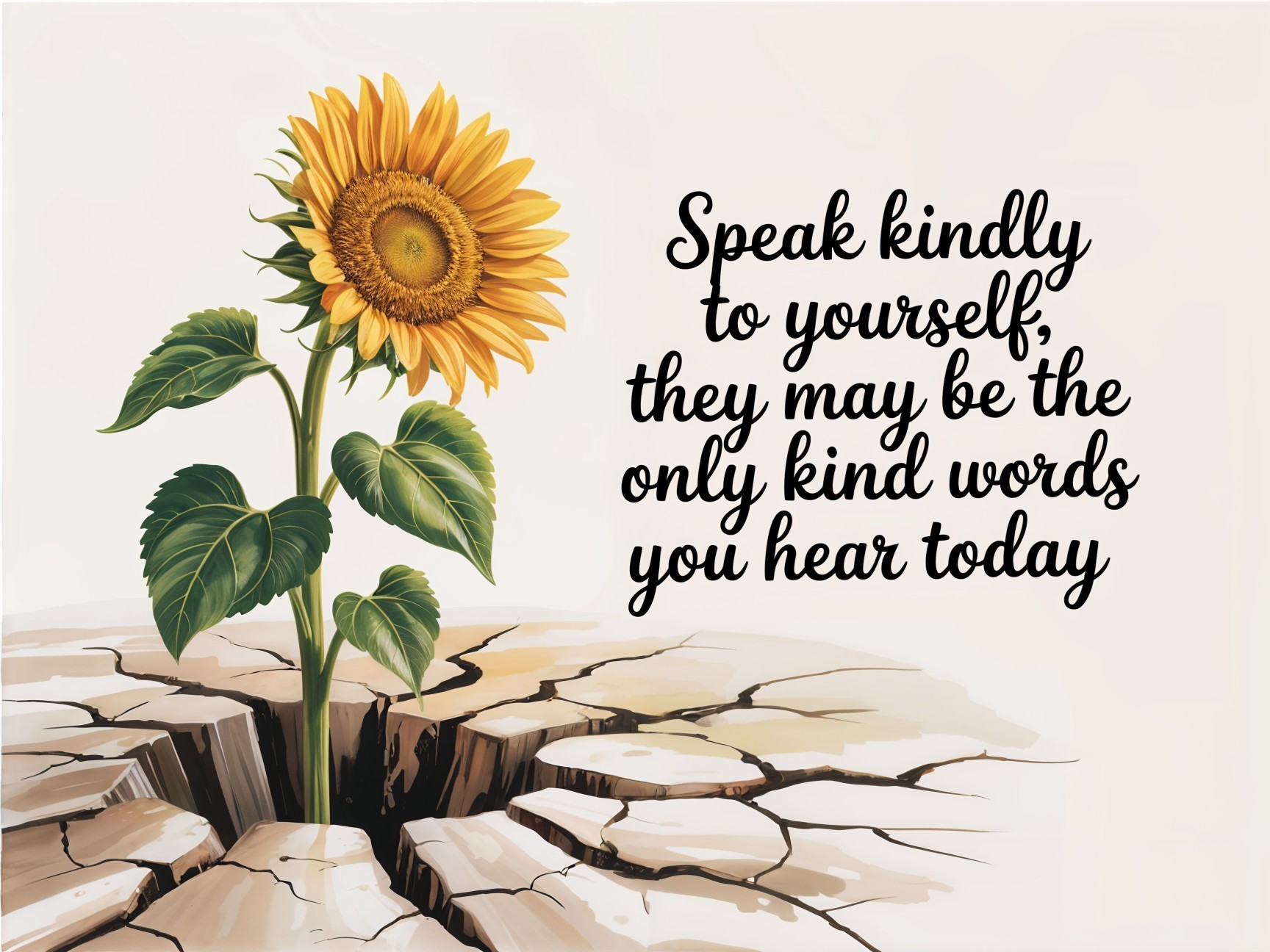 Sunflower Symbolizing Resilience with Inspirational Quote