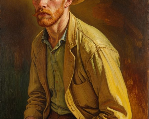 Portrait of a Man with Red Beard and Straw Hat