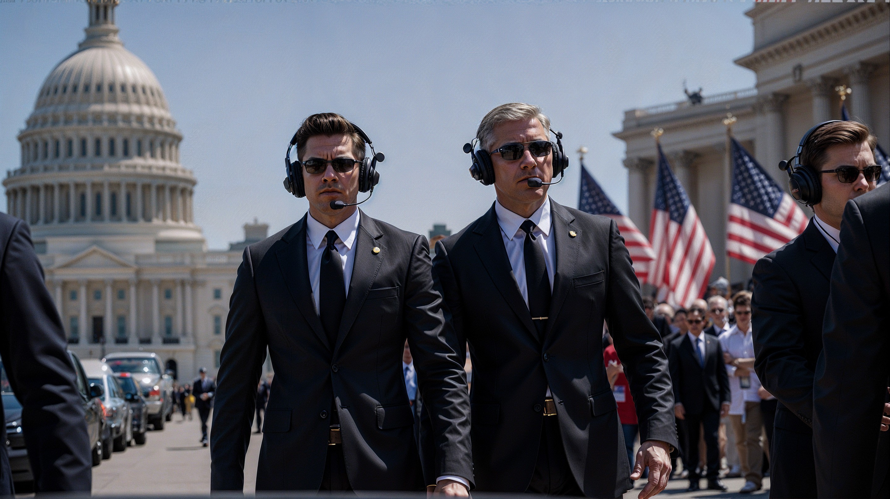 Well-Dressed Individuals Near Capitol Building