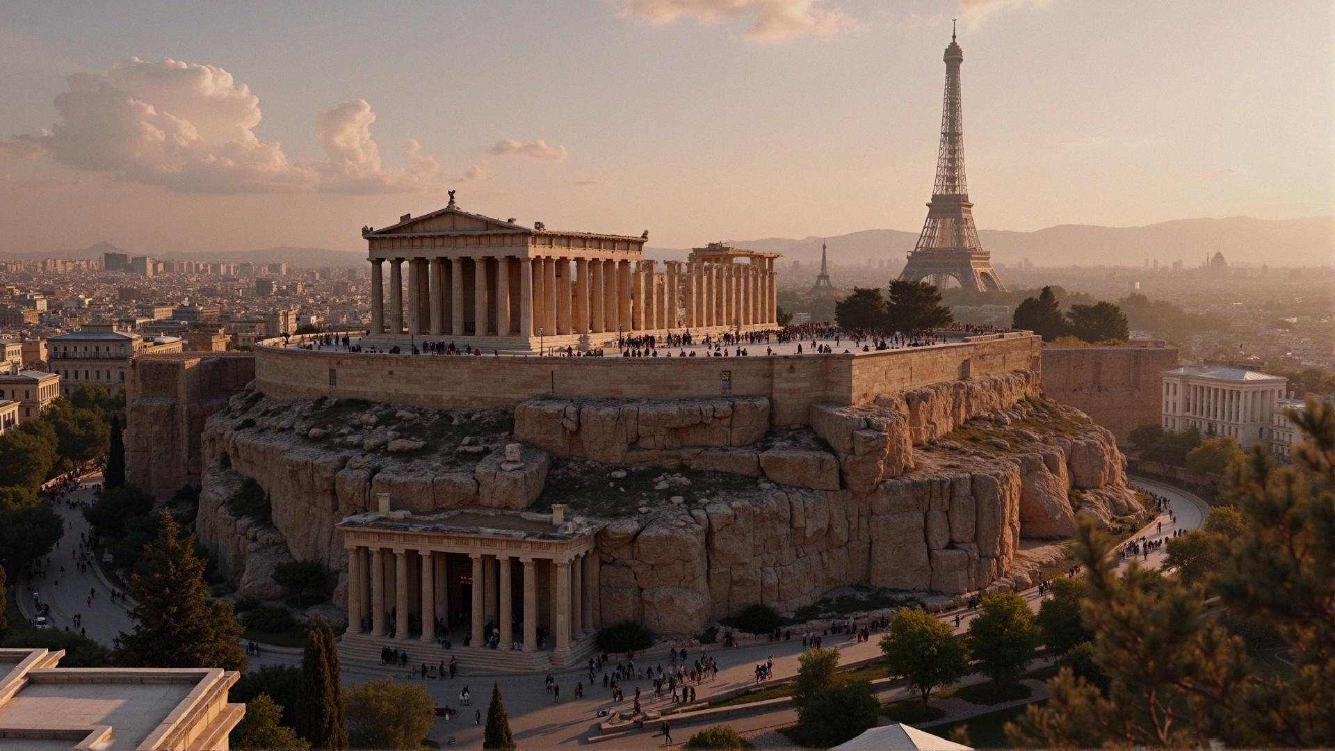Historical and Modern Architecture with Iconic Landmarks
