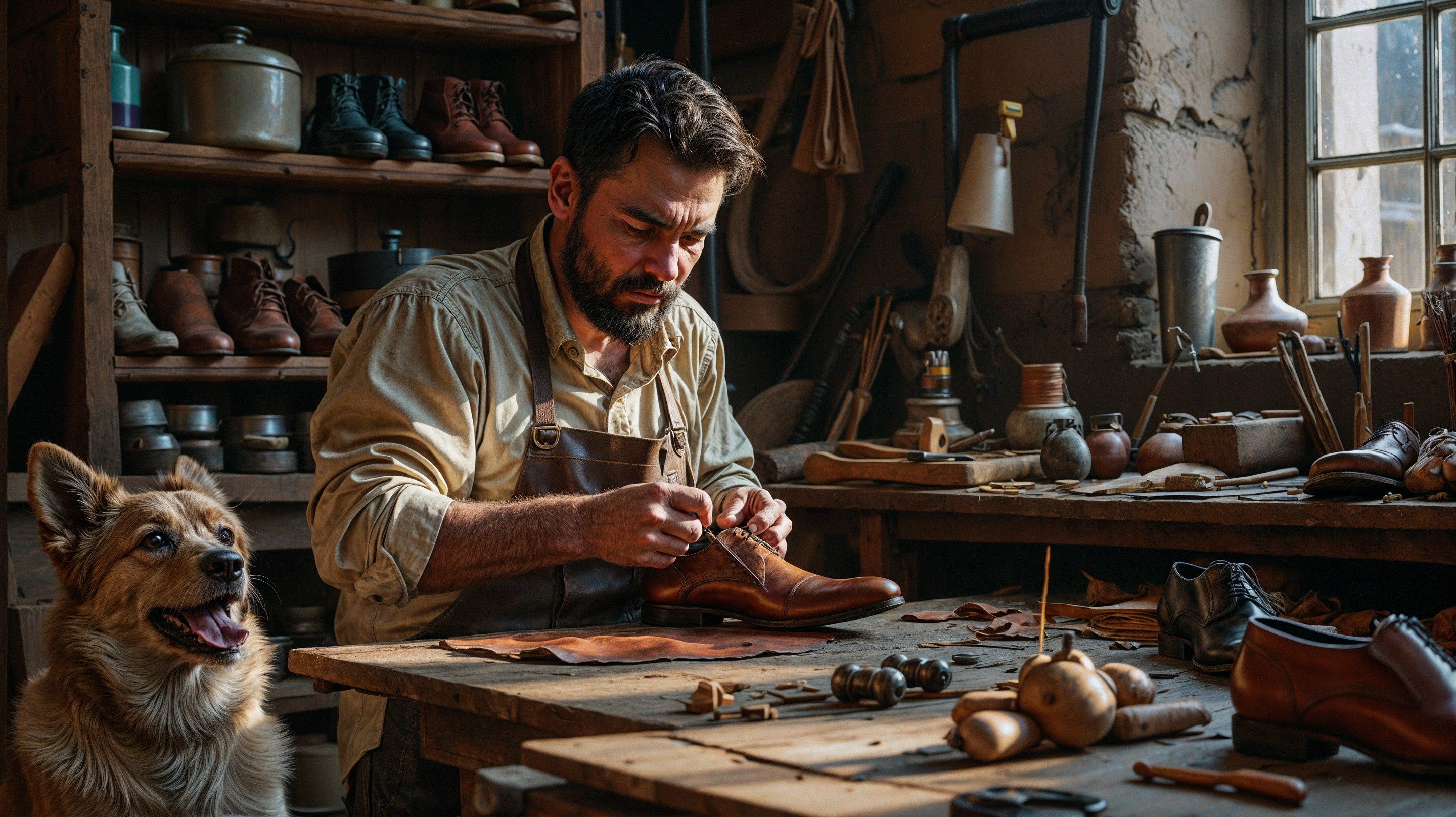 Crafting Leather: A Shoemaker's Artistry