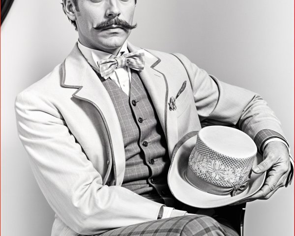 Elegant Man in Tailored Cream Suit and Plaid Trousers