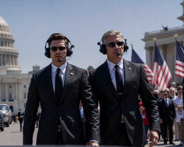 Well-Dressed Individuals Near Capitol Building