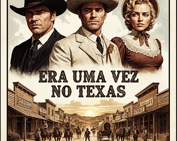 Classic Western Movie Poster Featuring Main Characters