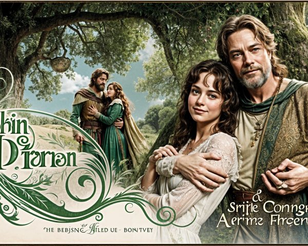 Romantic Medieval Scene in a Lush Forest Setting