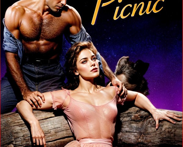 Dramatic "Picnic" Poster with Romantic Night Scene