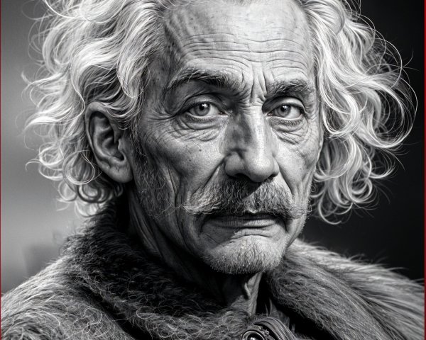 Black-and-White Portrait of an Elderly Man