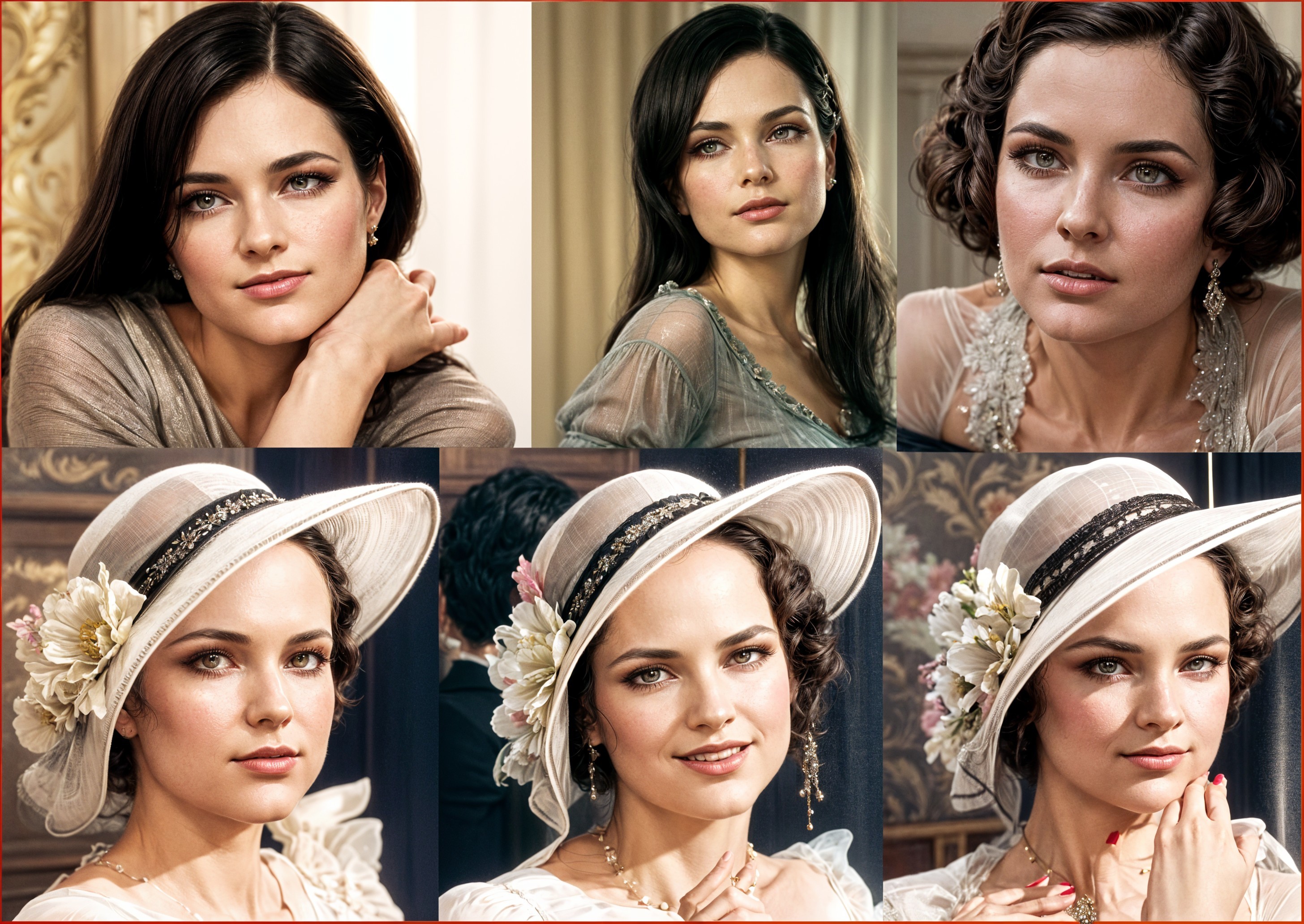 Elegant Portraits of a Woman in Vintage Settings