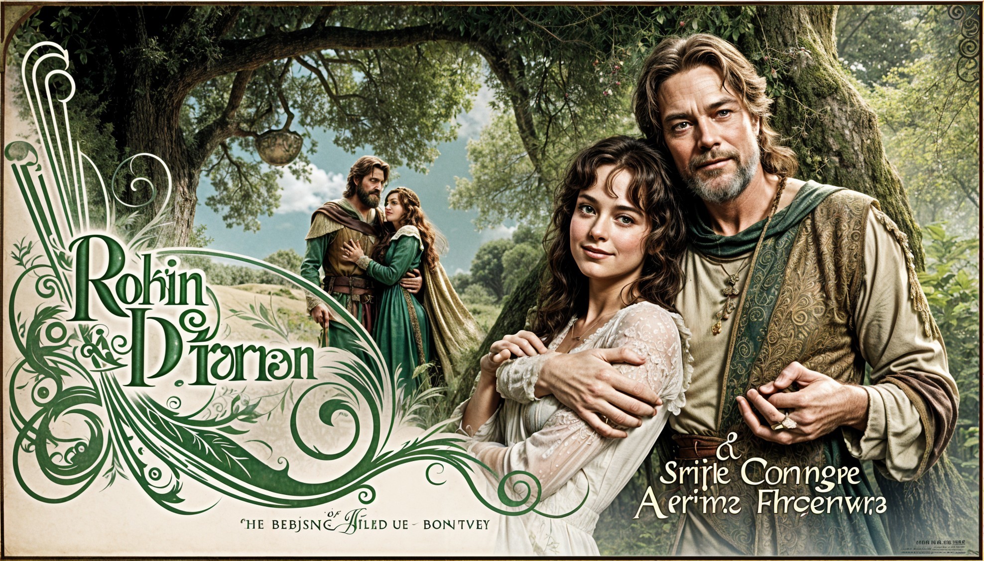 Romantic Medieval Scene in a Lush Forest Setting