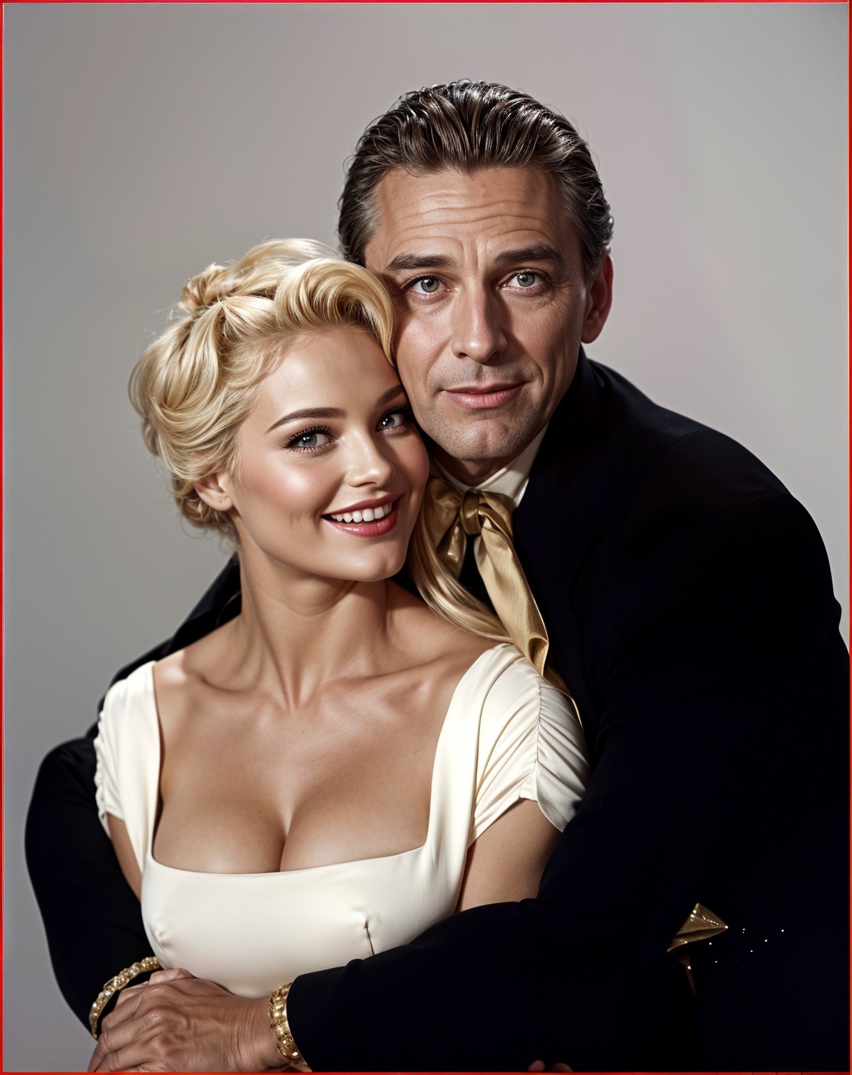 Vintage-Inspired Portrait of a Glamorous Couple