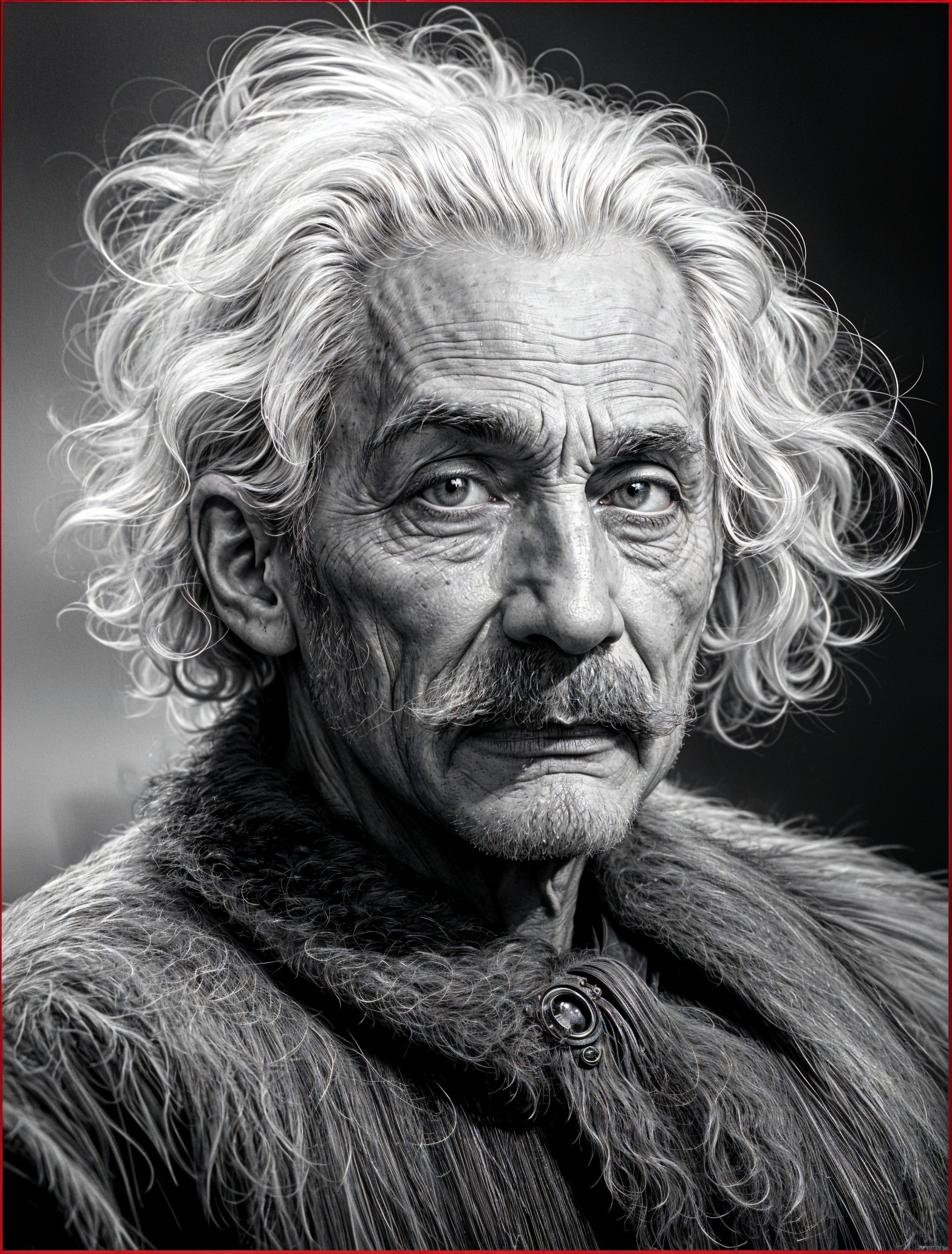Black-and-White Portrait of an Elderly Man
