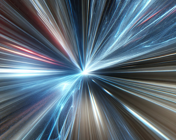 Vibrant Light Burst Creating Cosmic Movement and Depth