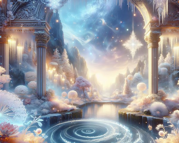 Fantastical Winter Wonderland with Majestic Archway