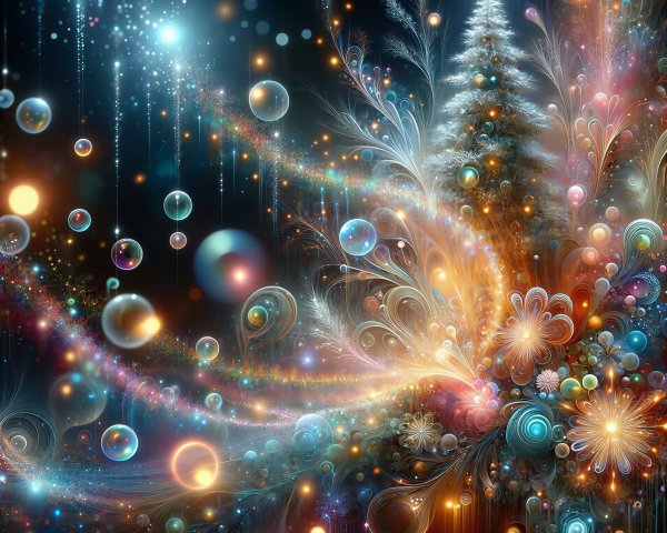 Festive Christmas Fractal Art with Vibrant Colors