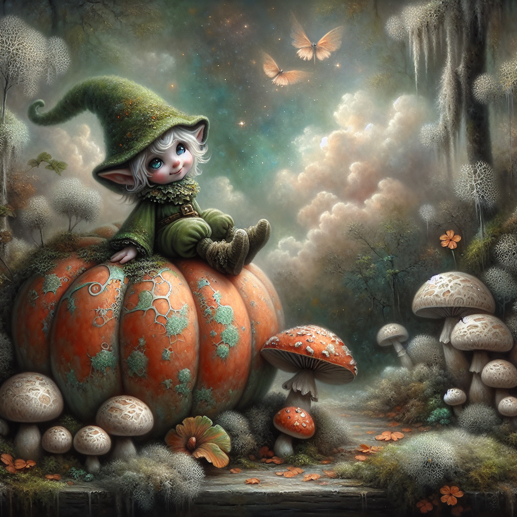 Whimsical Goblin Character in Enchanted Forest Scene