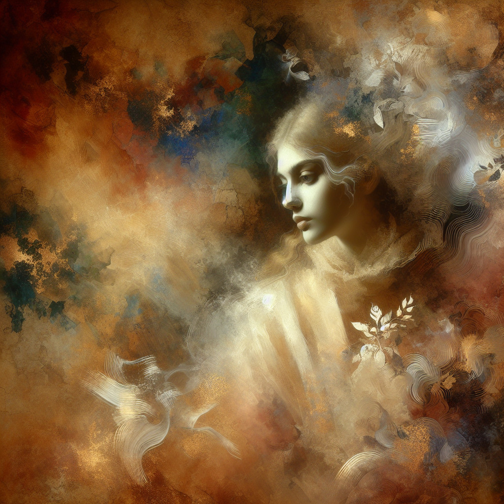 Ethereal Portrait of a Woman with Abstract Background