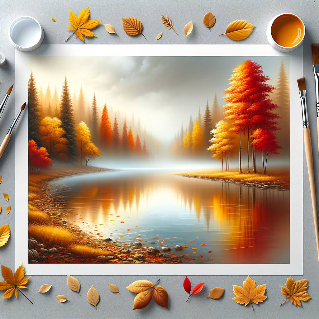 Autumn Landscape with River and Vibrant Foliage