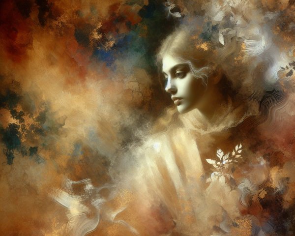 Ethereal Portrait of a Woman with Abstract Background