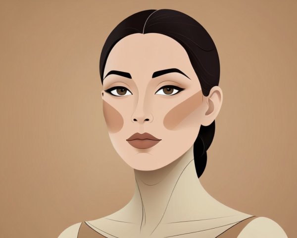 Stylized Illustration of a Female Figure with Braid