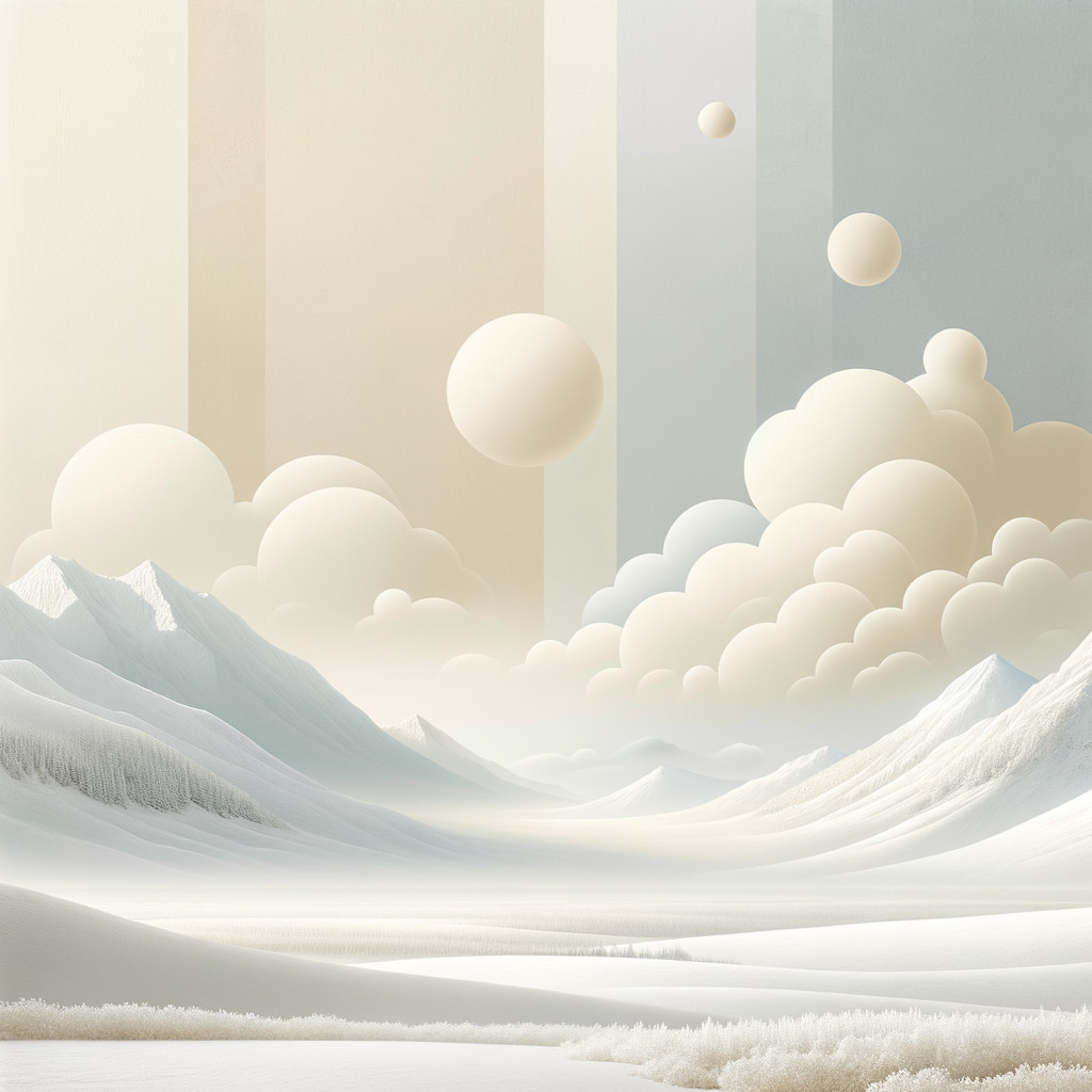 Monochromatic Landscape with Soft Mountains and Clouds