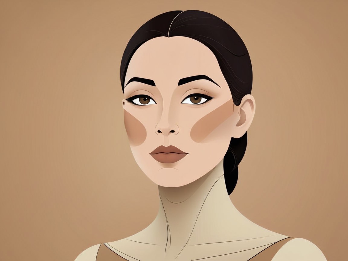 Stylized Illustration of a Female Figure with Braid