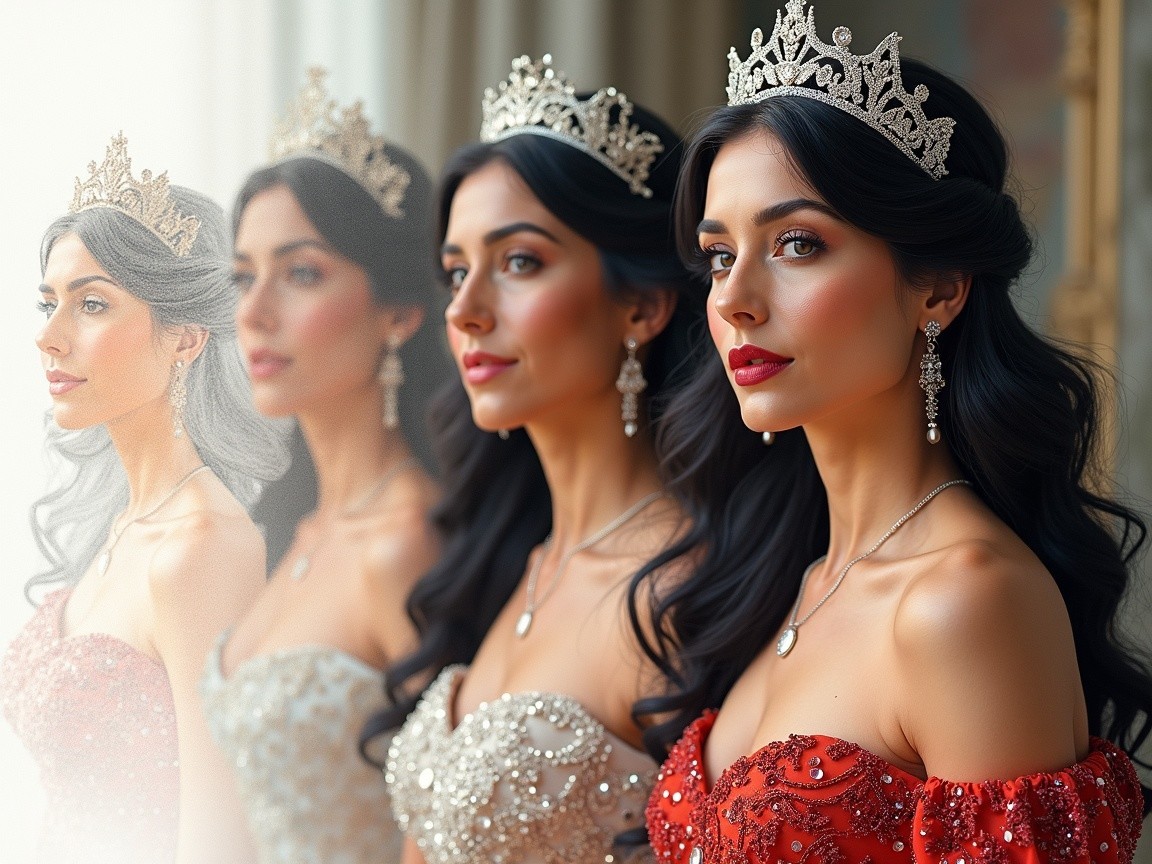Elegant Gowns and Luxurious Crowns Showcase Beauty