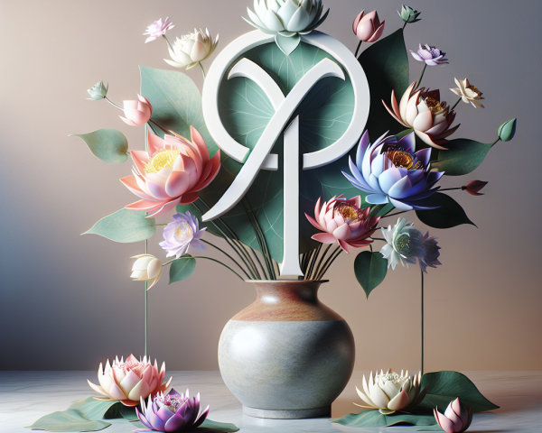 Vibrant Lotus Flowers in Elegant Vase Arrangement