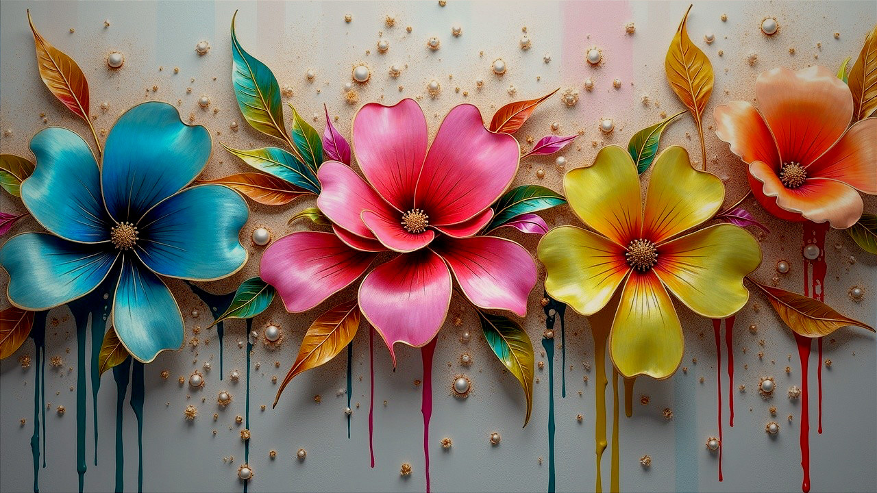 Vibrant Oversized Flower Arrangement with Textured Backdrop