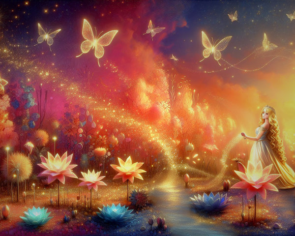 Dreamy Enchanting Landscape with Vibrant Colors