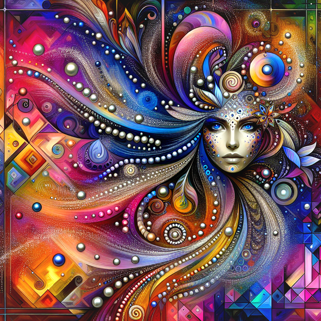 Abstract Mystical Figure with Flowing Lines and Colors