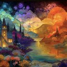 Vibrant Landscape with River and Autumn Colors