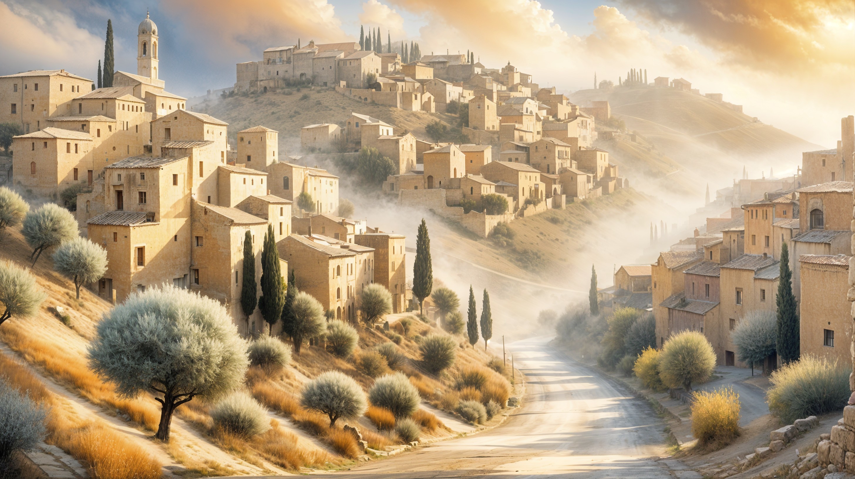 Winding Road Through Serene Valley Landscape