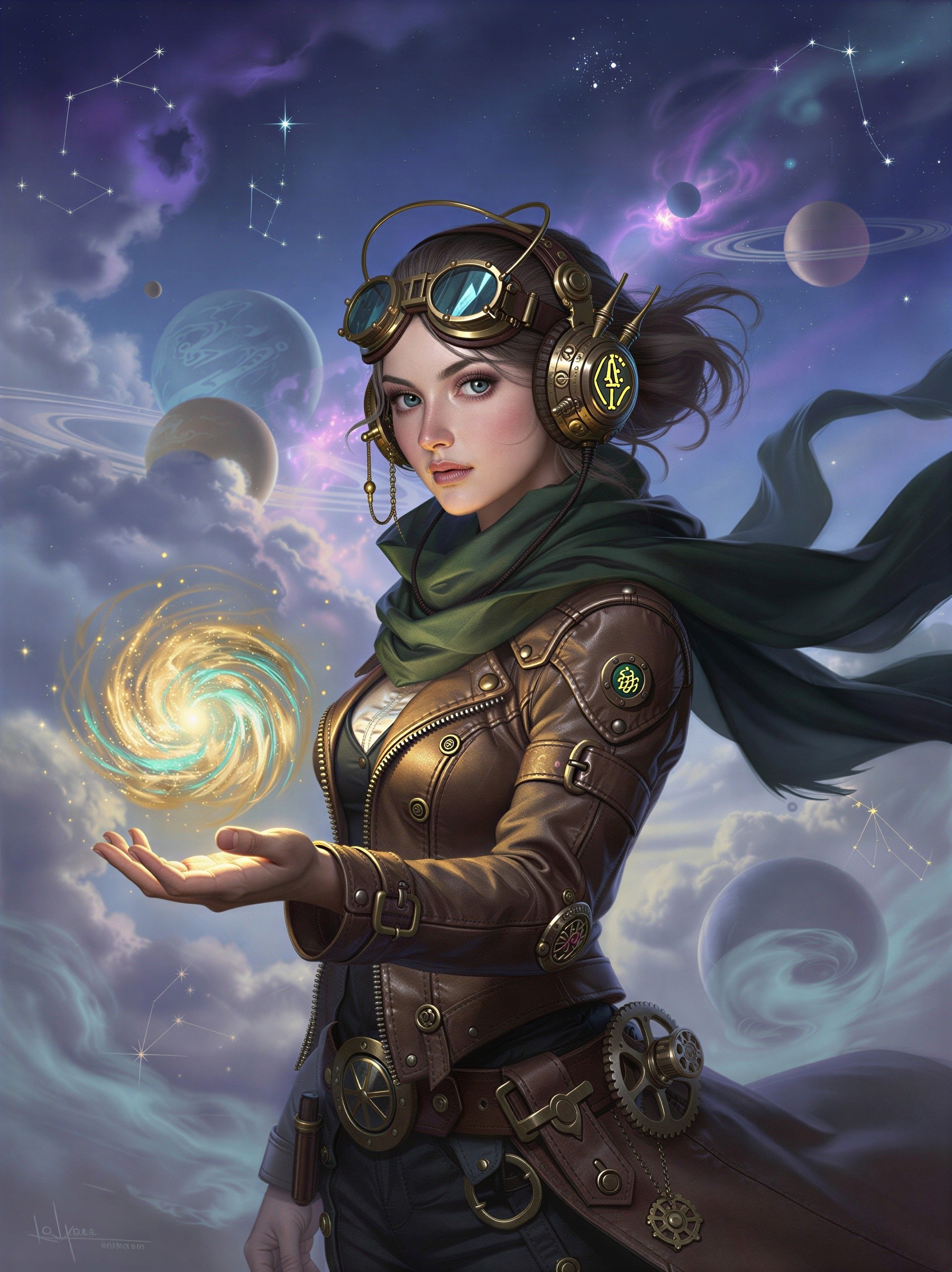 Portrait of a Young Woman in Steampunk Attire