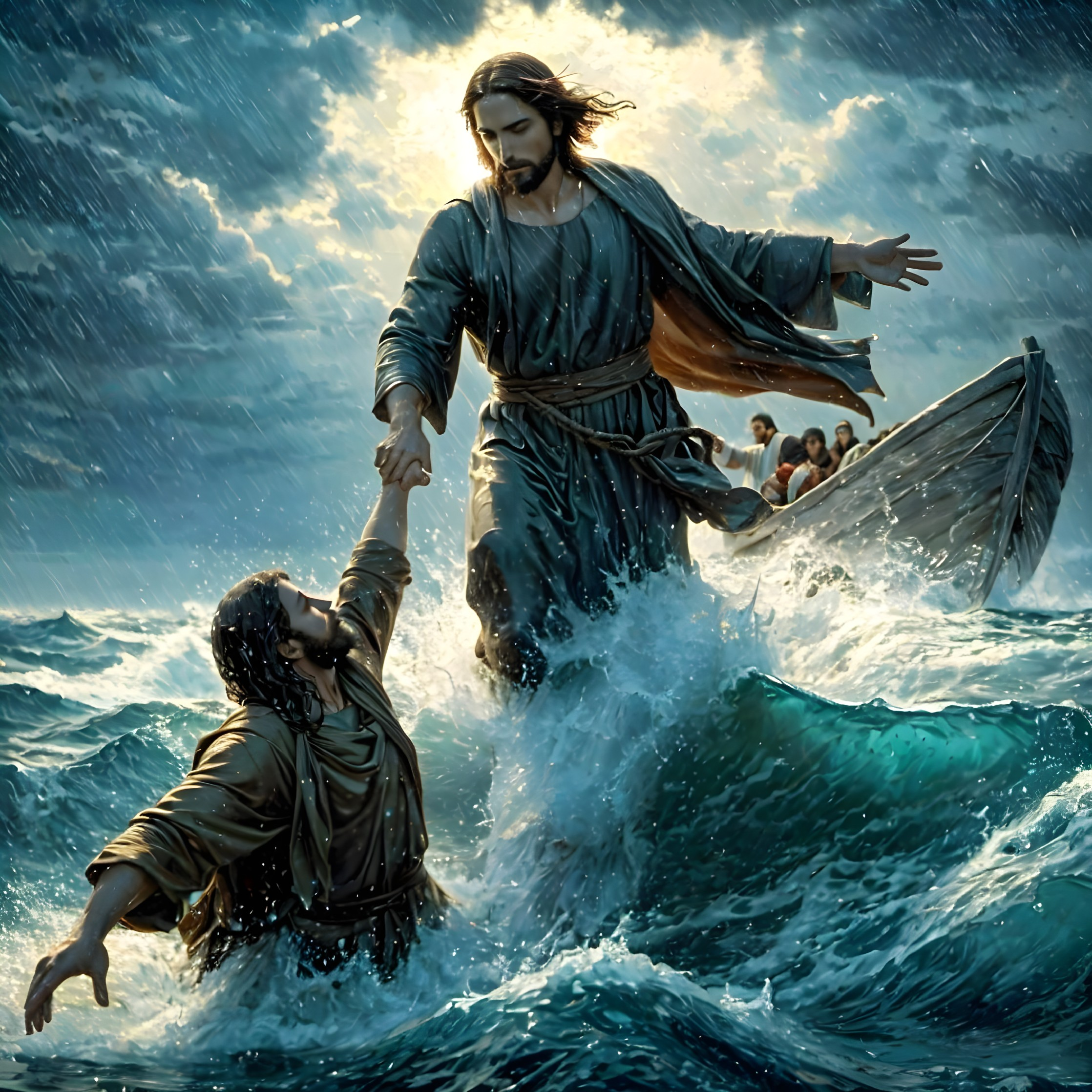 Dramatic Scene of Rescue on Turbulent Waters